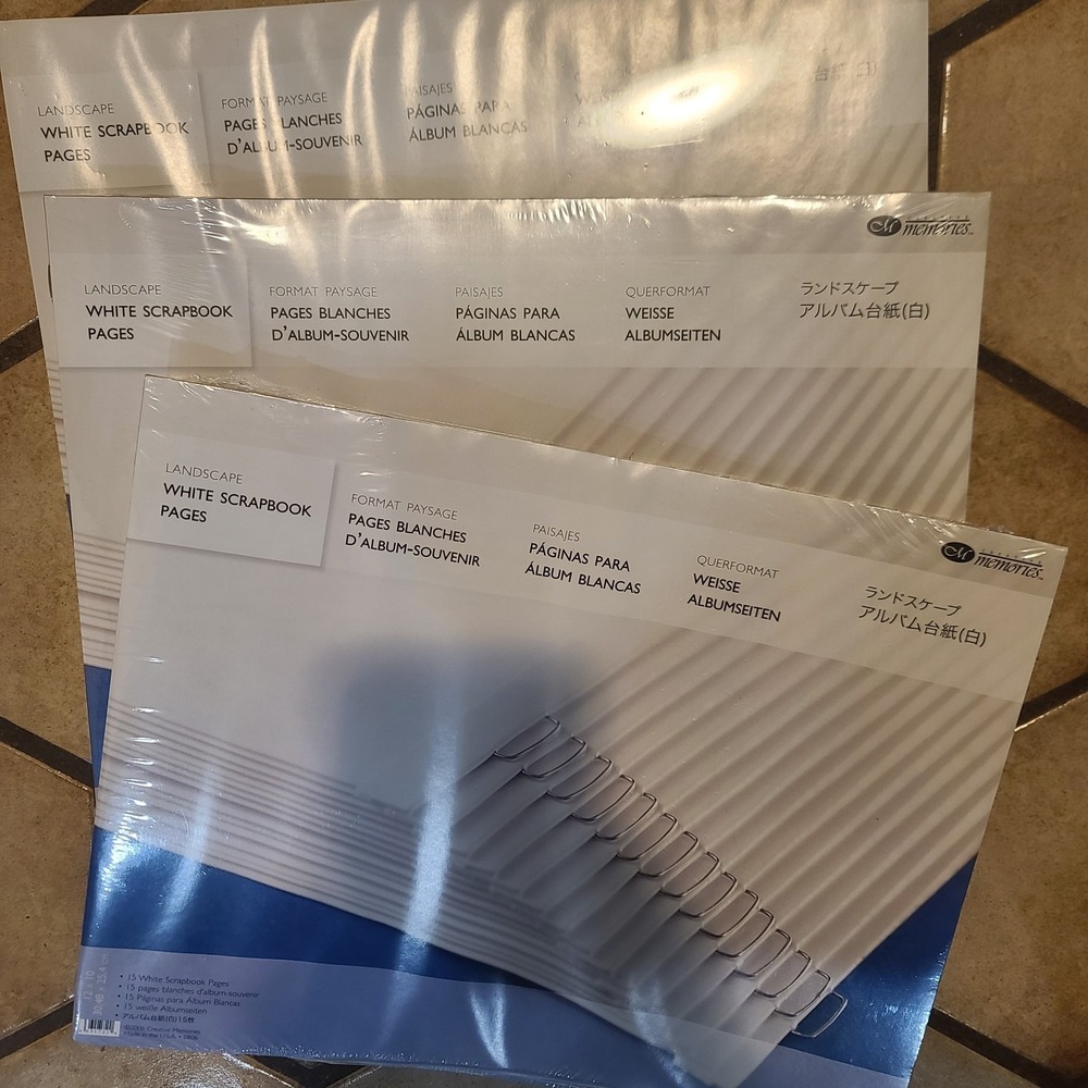Creative Memories LANDSCAPE  WHITE Scrapbook  Pages 12"x10"   (3) NIP